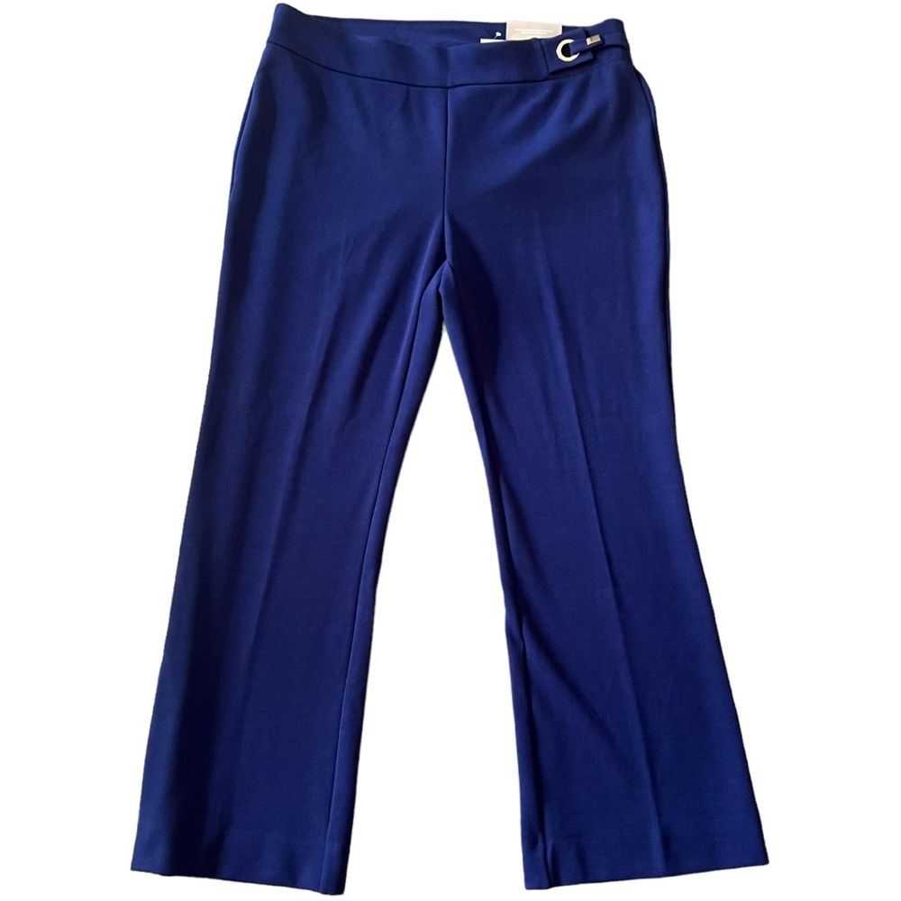 Chico's Blue Trousers Pull-on Textured Waffle sz 16 (3R Chico Sizing) NEW 🏷 - Picture 7 of 13